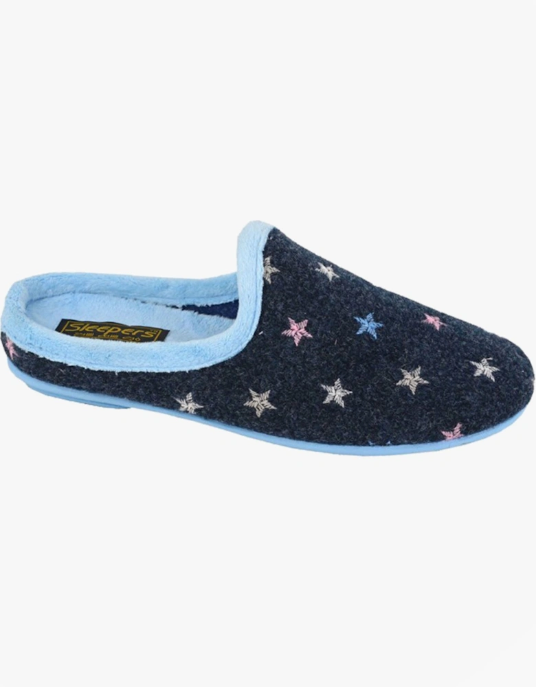 ELLIE Womens Mules Slippers Navy Blue