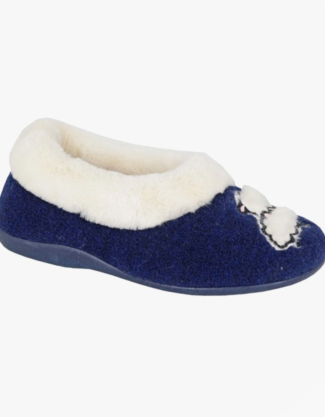 NIKKI Womens Full Slippers Slippers Navy, 2 of 1