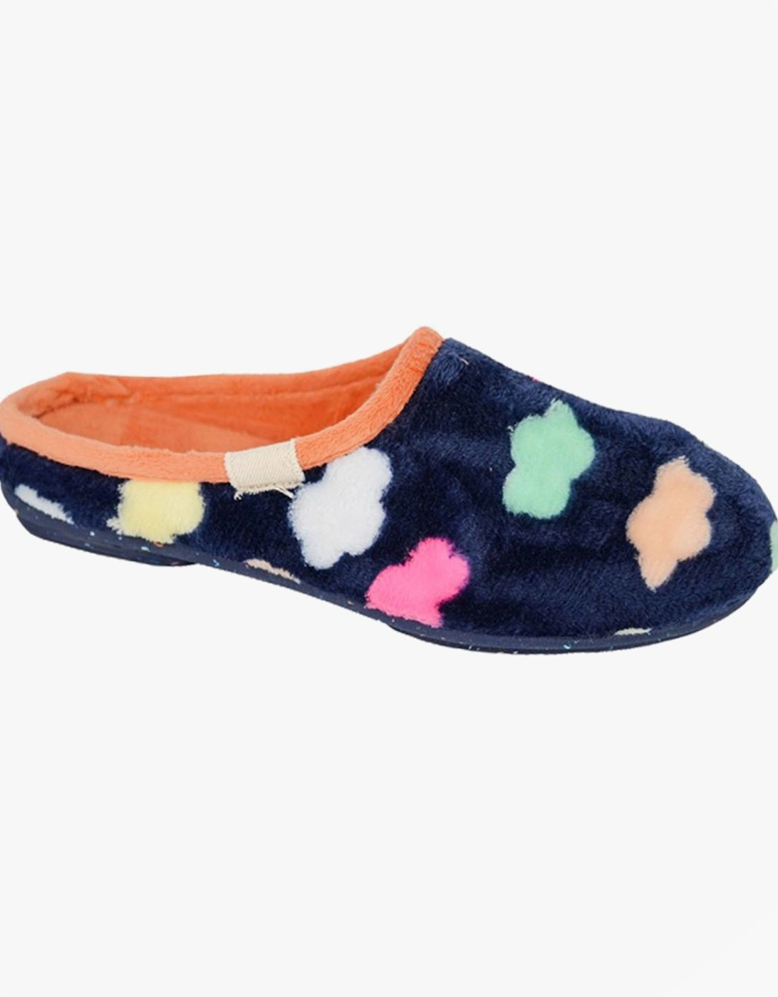 SHEENA Womens Mules Slippers Navy Blue, 2 of 1