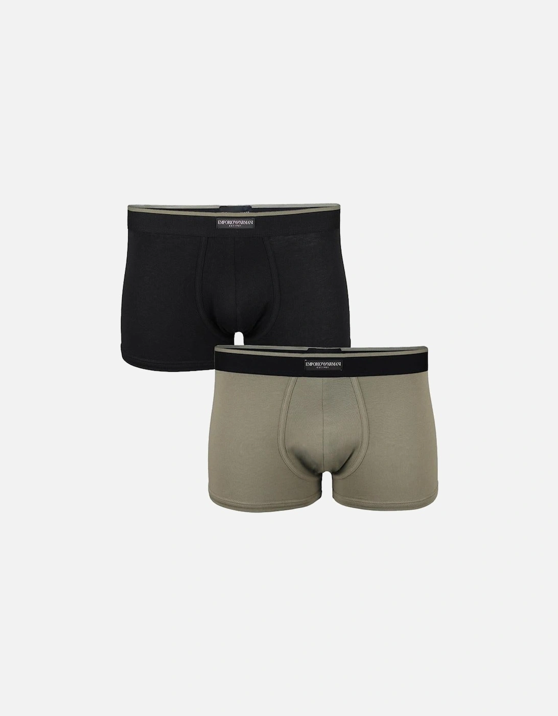 2-Pack Logo Label Boxer Trunks, Black/Vetiver, 5 of 4