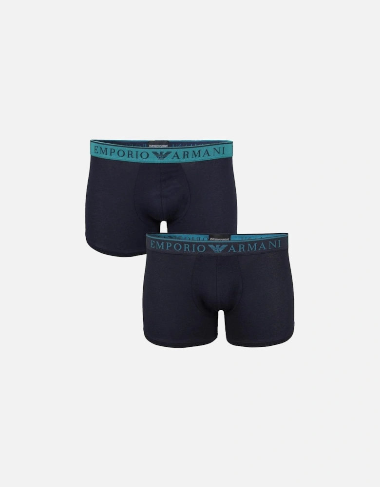 2-Pack Endurance Boxer Trunks, Armani Blue