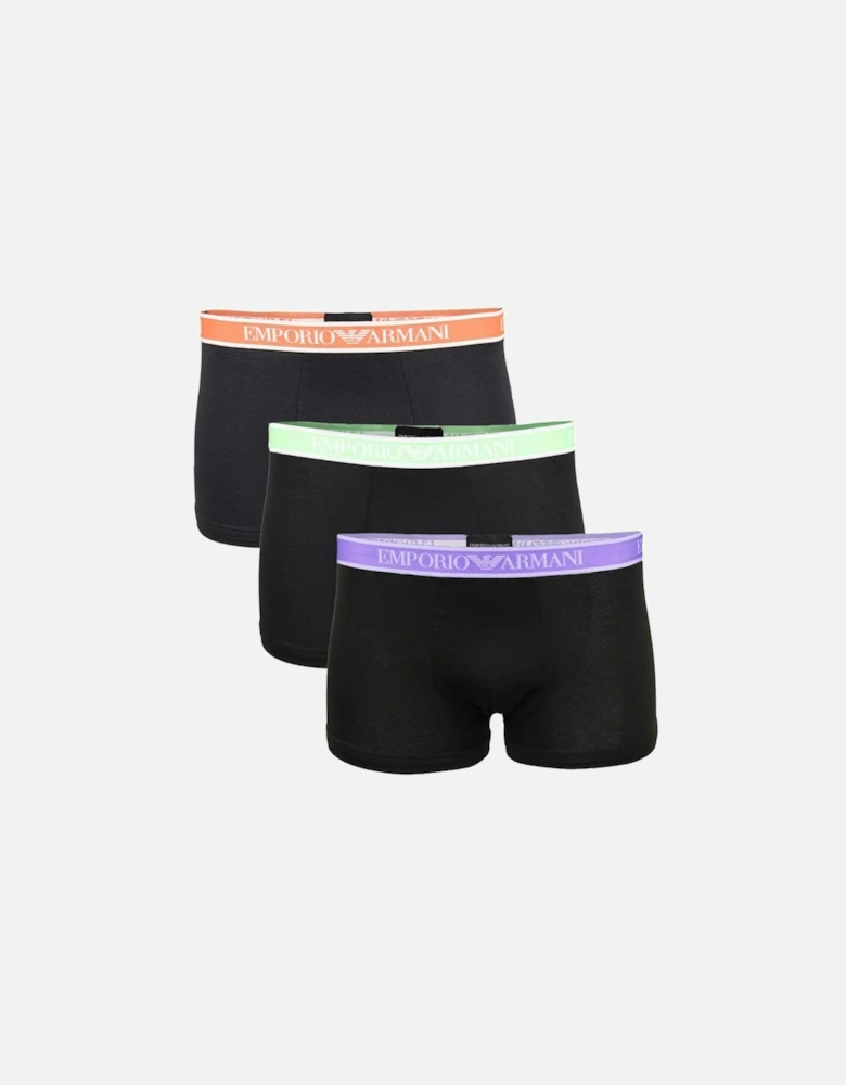 3-Pack Core Logoband Boxer Trunks, Black