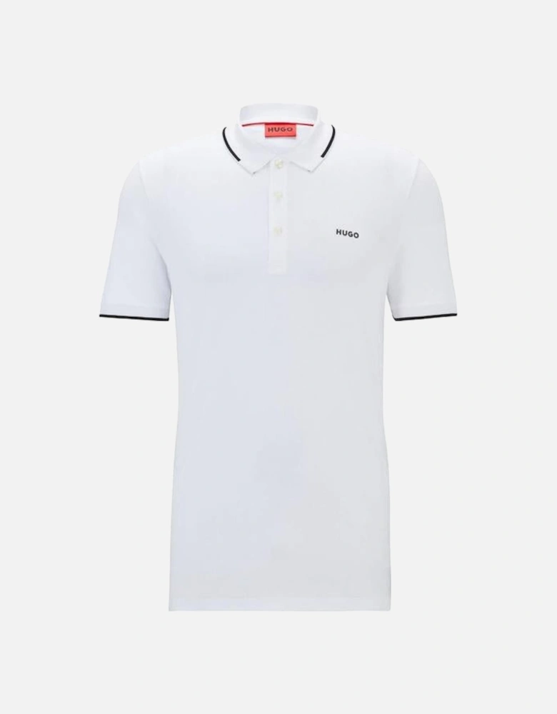 HUGO Slim Fit Dinoso222 Polo Shirt, White