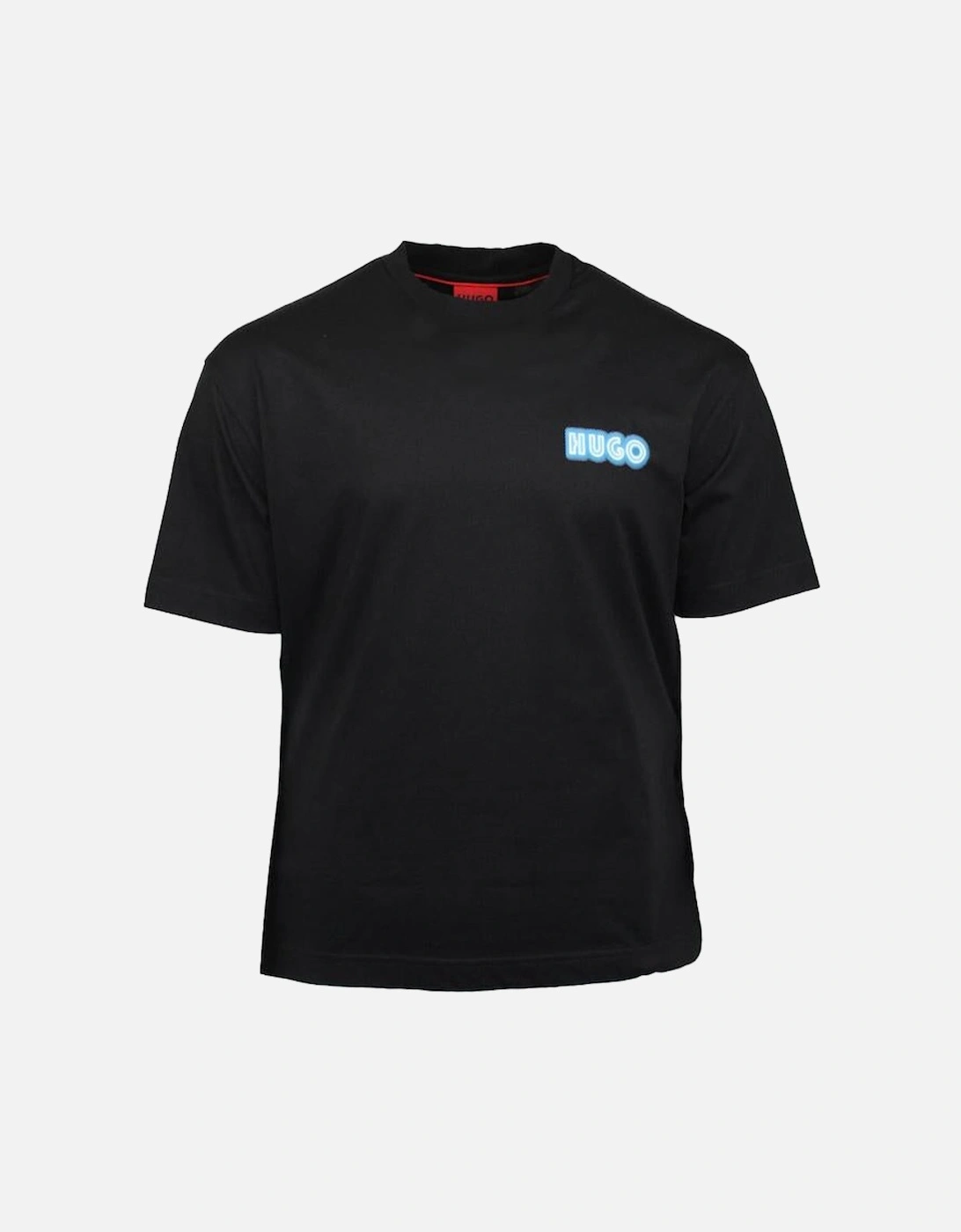 HUGO Duwood Cotton T-Shirt, Black with Graphic Back Print, 3 of 2