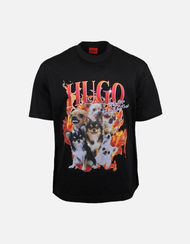 HUGO Dugie Oversize Fit Cotton T-Shirt, Black