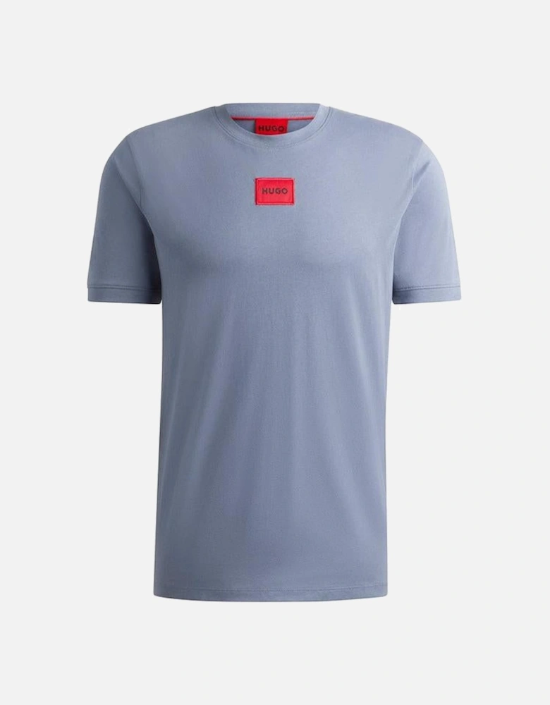 HUGO Diragolino212 Straight Fit Cotton T-Shirt, Open Blue