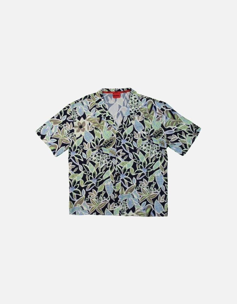 HUGO Relaxed Fit Beach Shirt, Navy