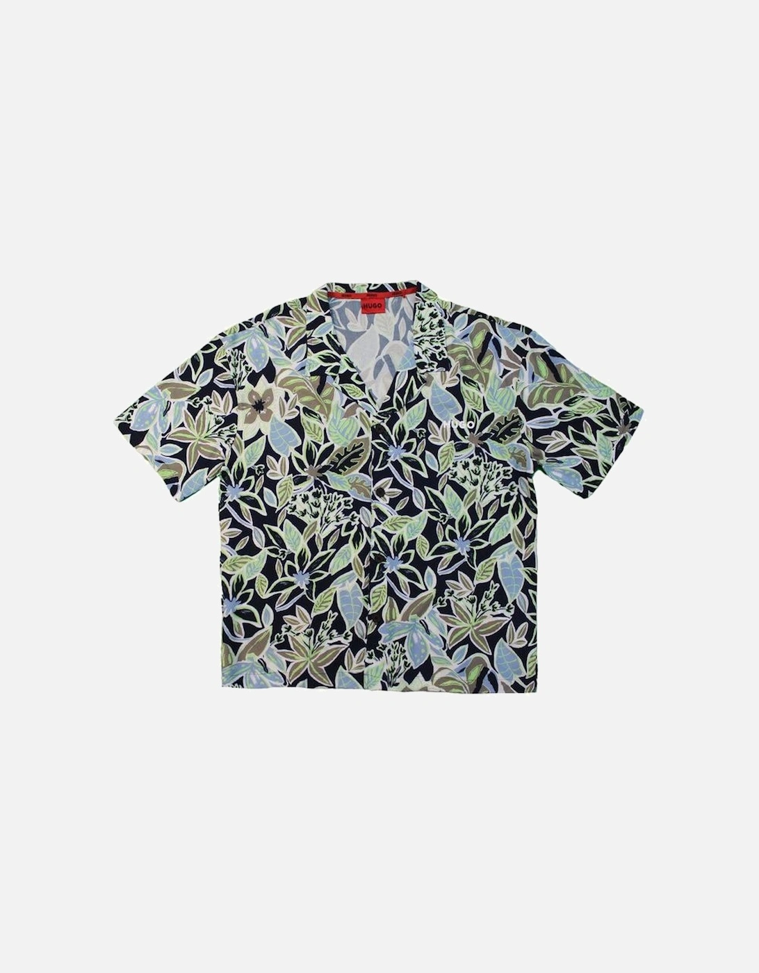 HUGO Relaxed Fit Beach Shirt, Navy, 2 of 1