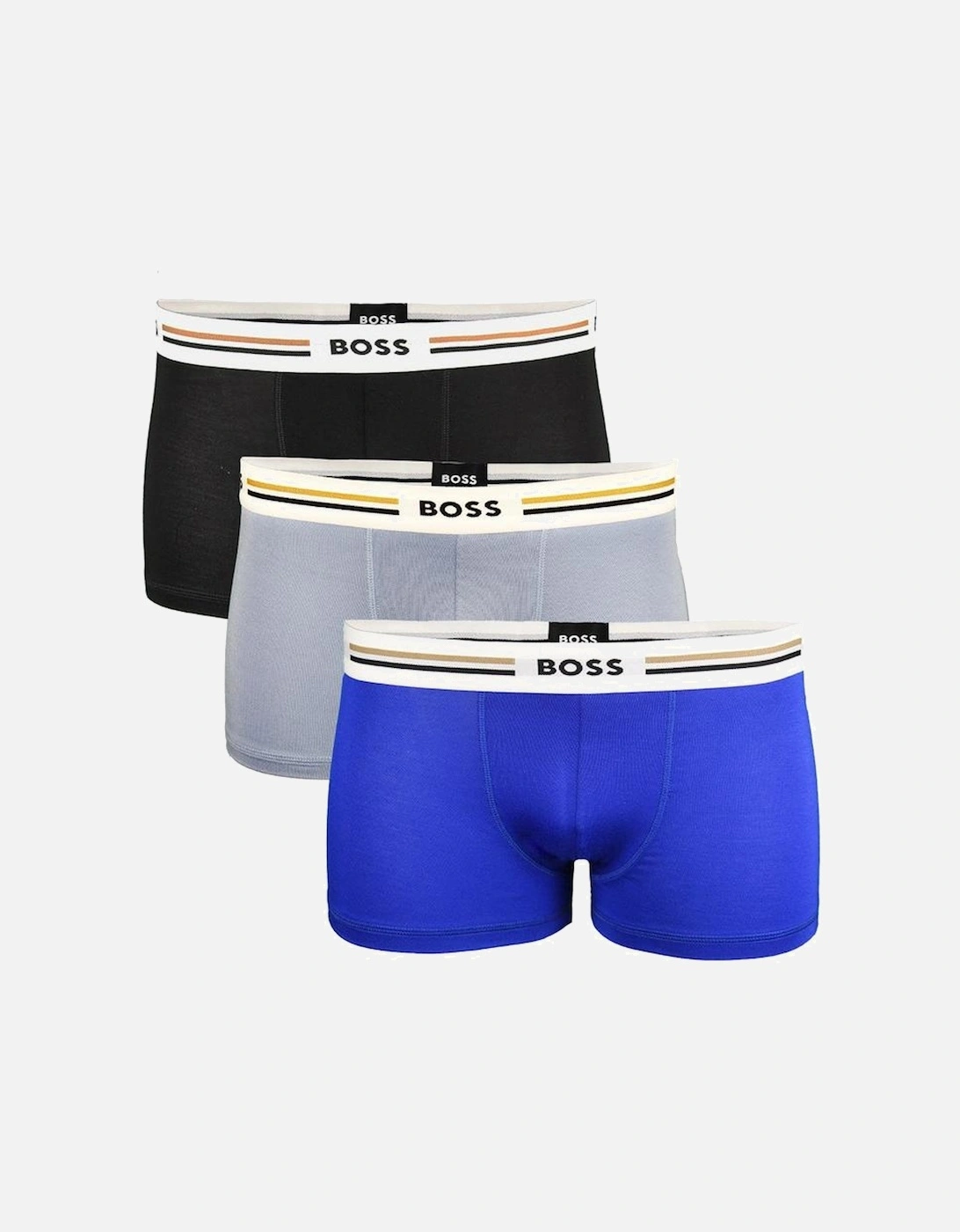BOSS 3-Pack Revive Boxer Trunks, Blue/Light Blue/Black, 4 of 3
