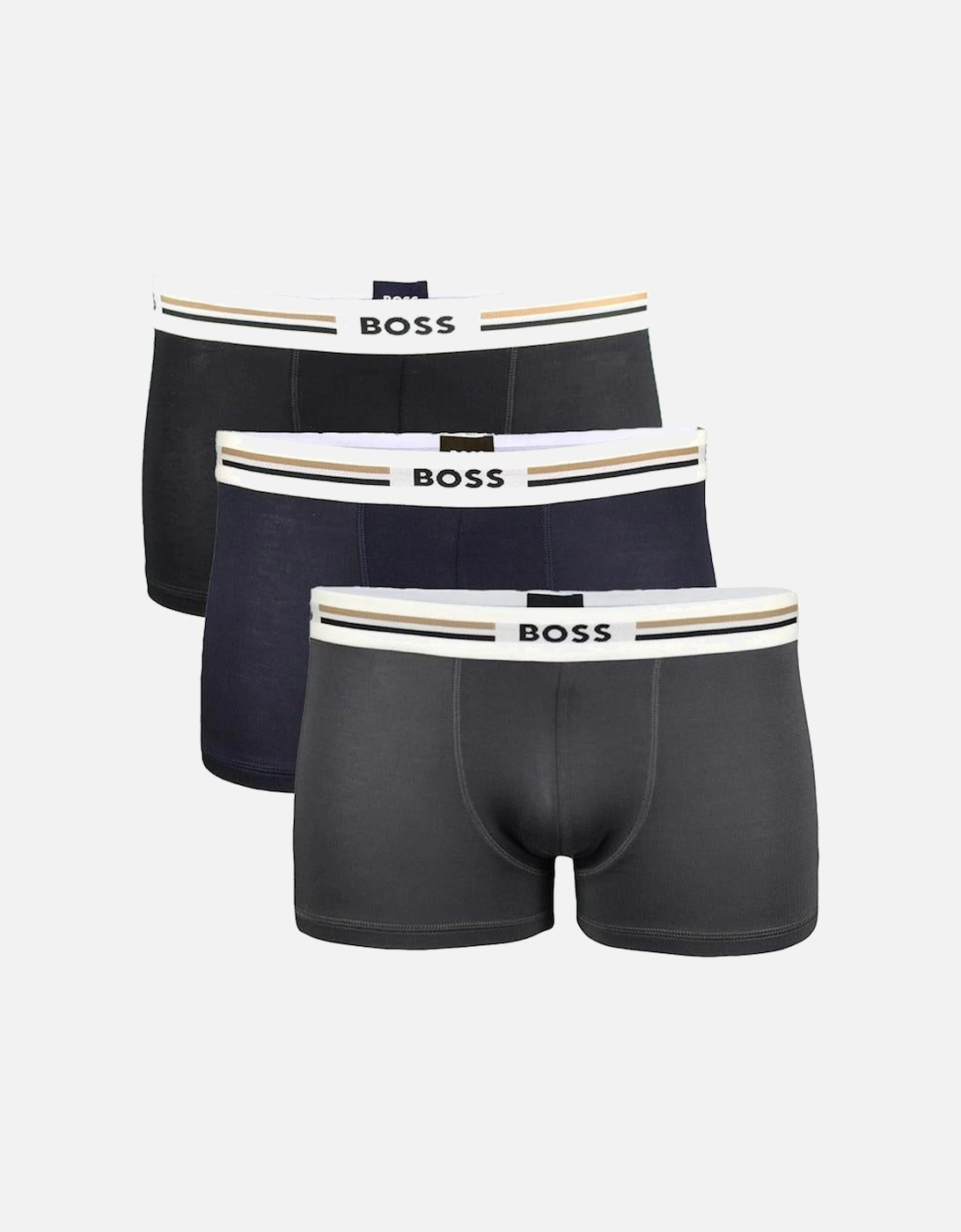 BOSS 3-Pack Revive Boxer Trunks, Black/Grey/Navy, 5 of 4