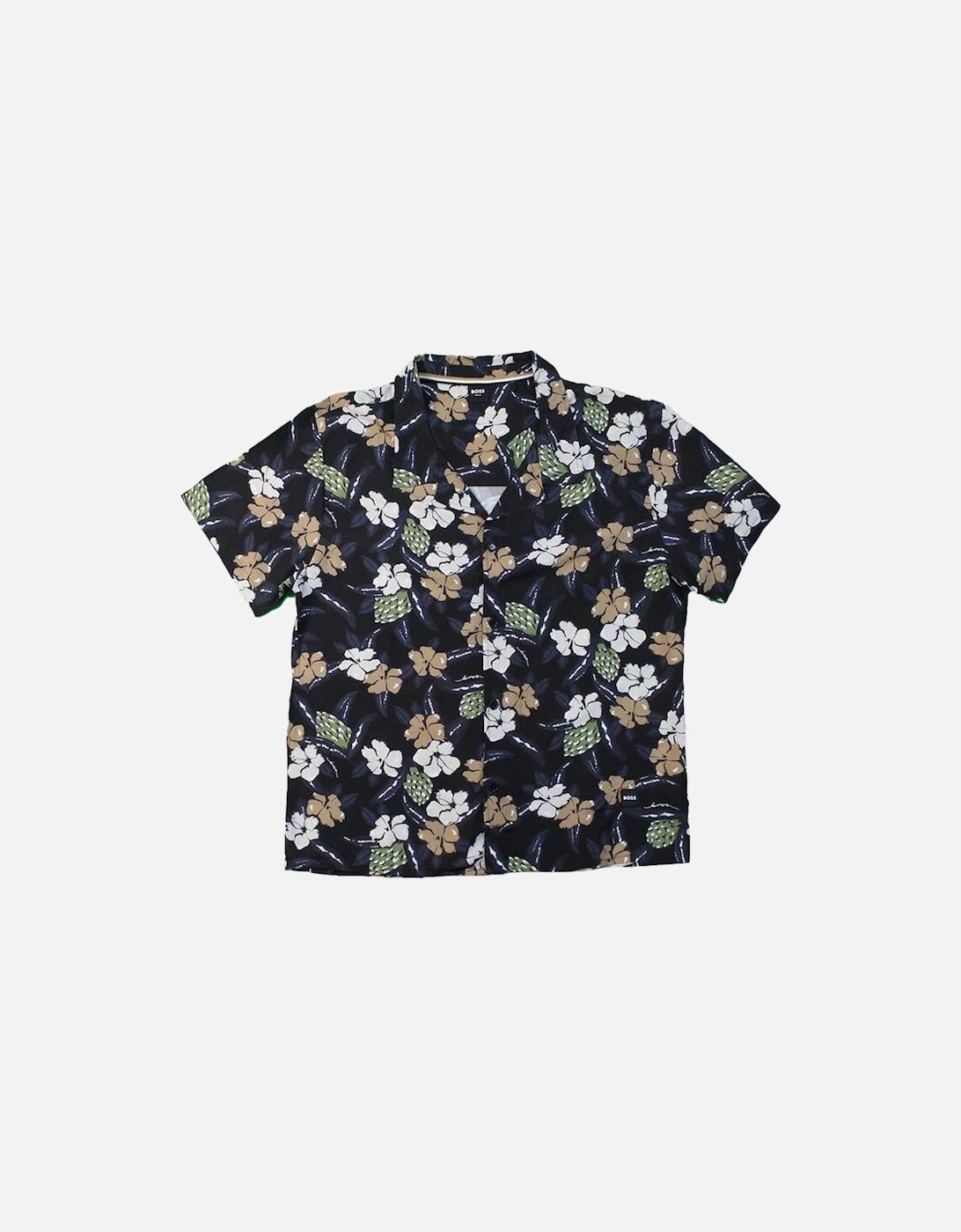 BOSS Relaxed Fit Beach Shirt, Black, 2 of 1