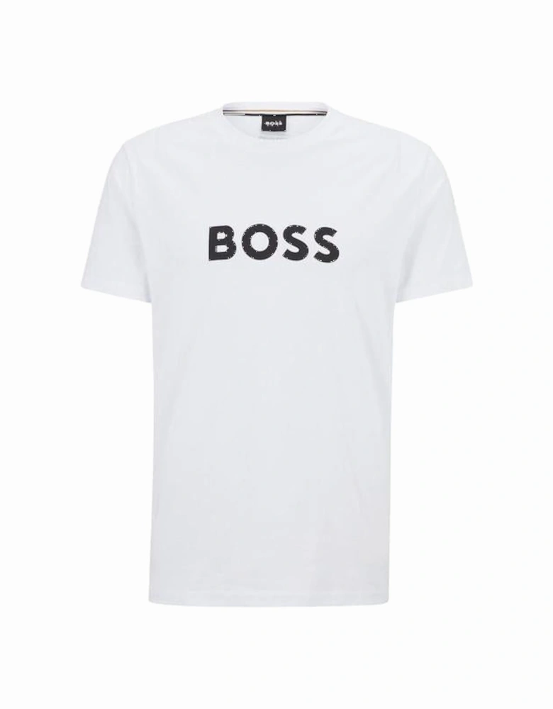 BOSS Cotton-jersey T-shirt with SPF 50+ UV protection, White