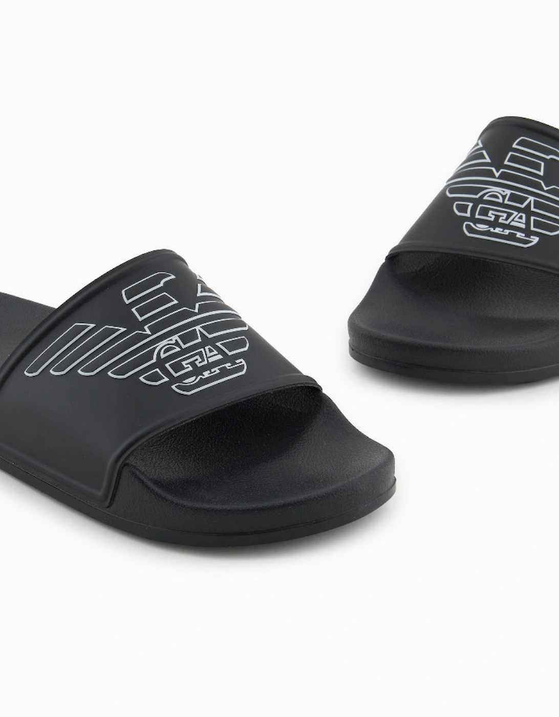 Embossed Eagle Logo Sliders, Black/White, 6 of 5