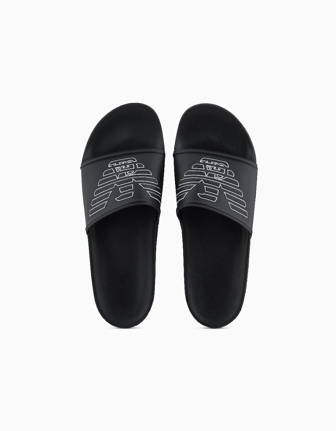 Embossed Eagle Logo Sliders, Black/White