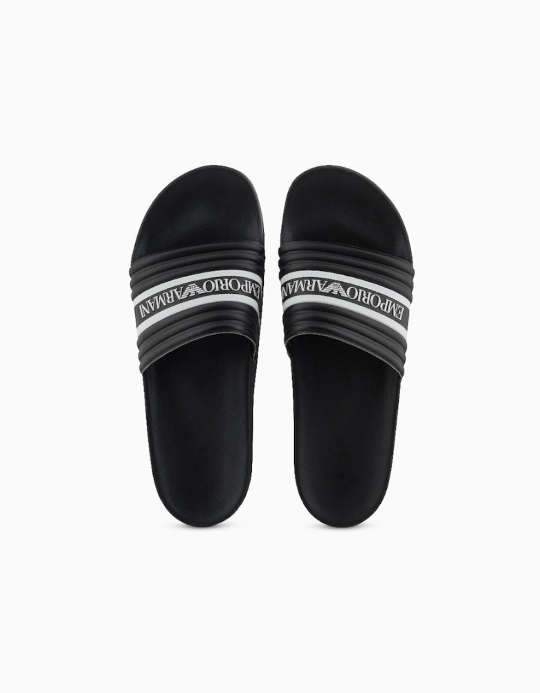 Logo Tape Sliders, Black