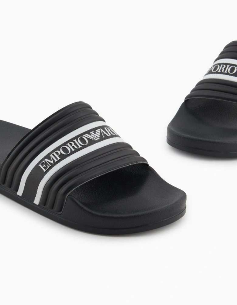 Logo Tape Sliders, Black