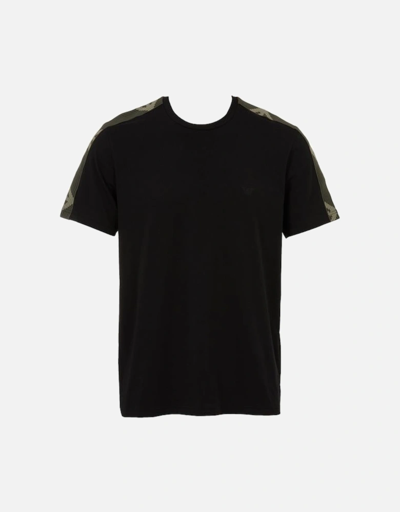 Textured Logo Crew-Neck T-Shirt, Black