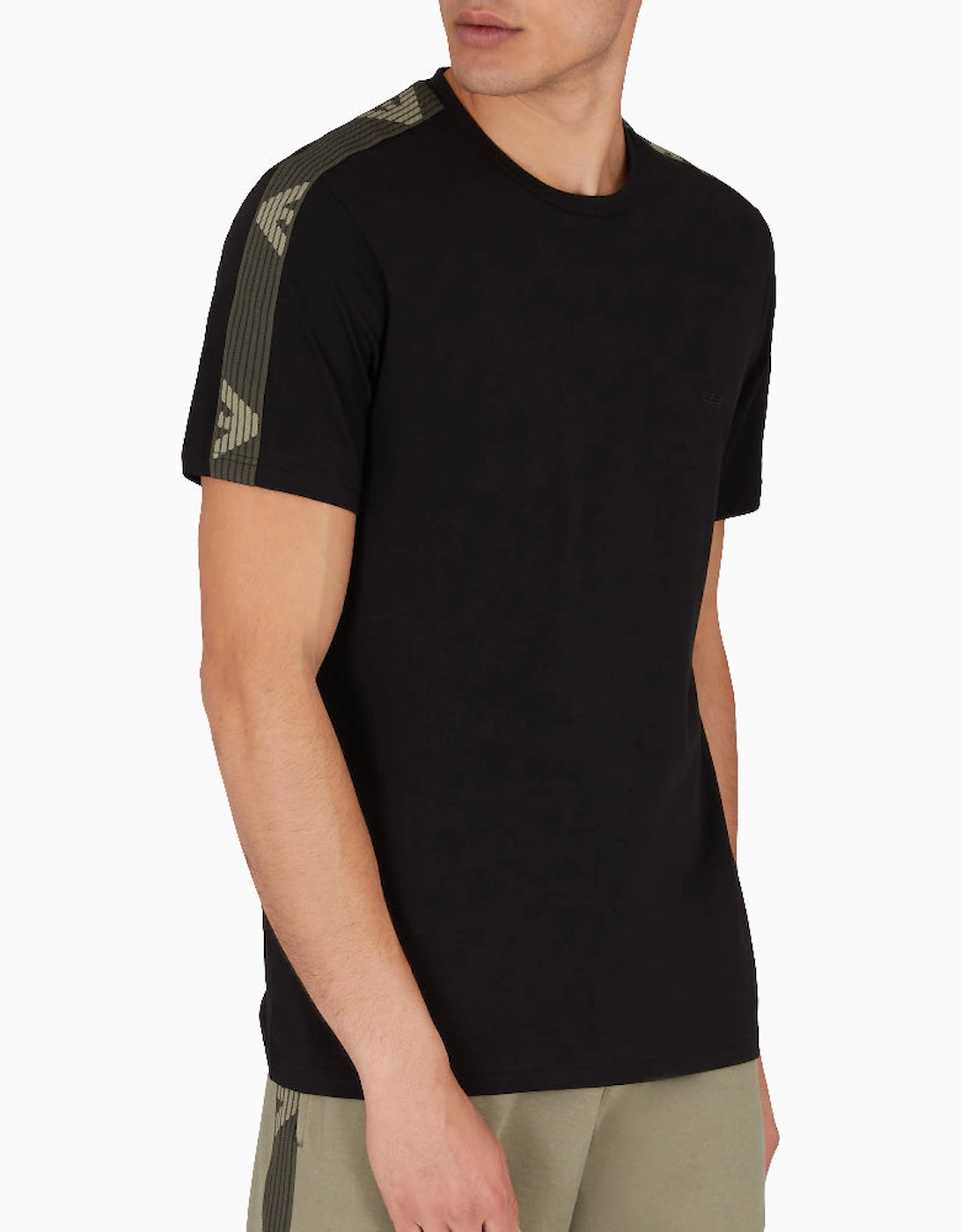 Textured Logo Crew-Neck T-Shirt, Black