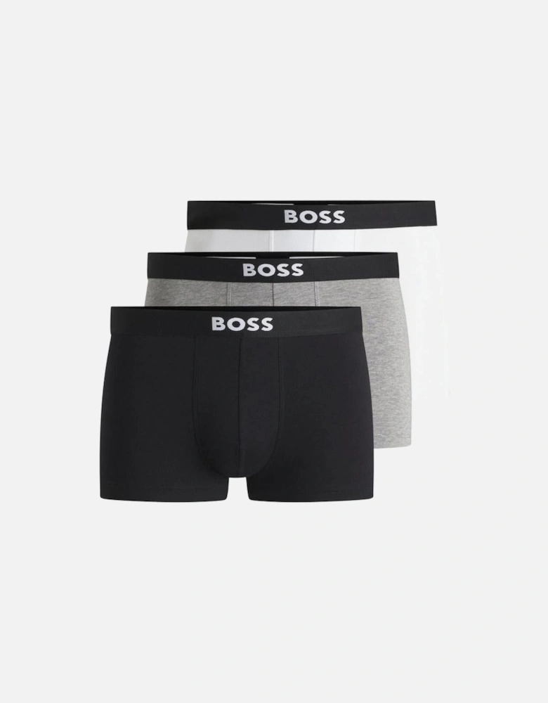 BOSS 3-Pack BOSS ONE Boxer Trunks, Black/Grey/White