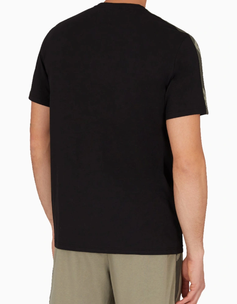 Textured Logo Crew-Neck T-Shirt, Black