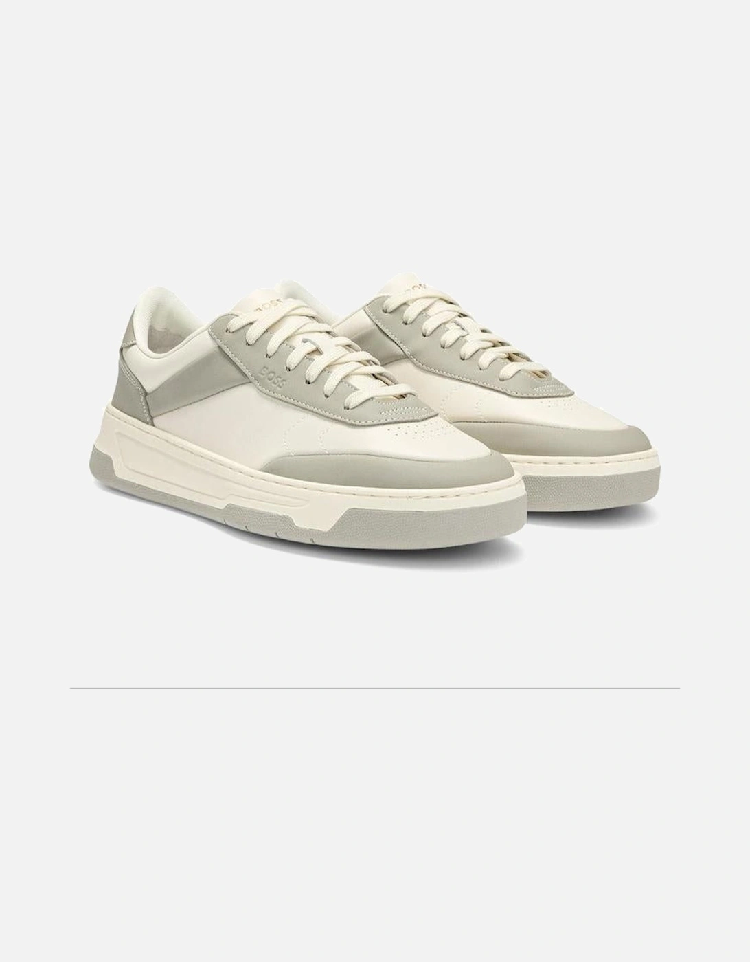 BOSS Baltimore Tenn Inupi Leather Trainers, Open Grey, 3 of 2