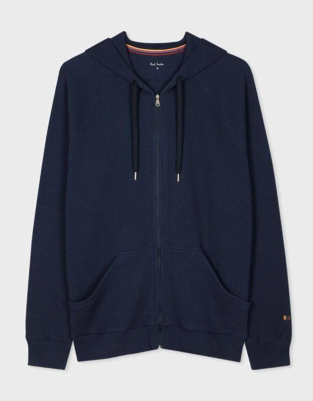 Full Zip Waffle Hoodie, Blue, 2 of 1