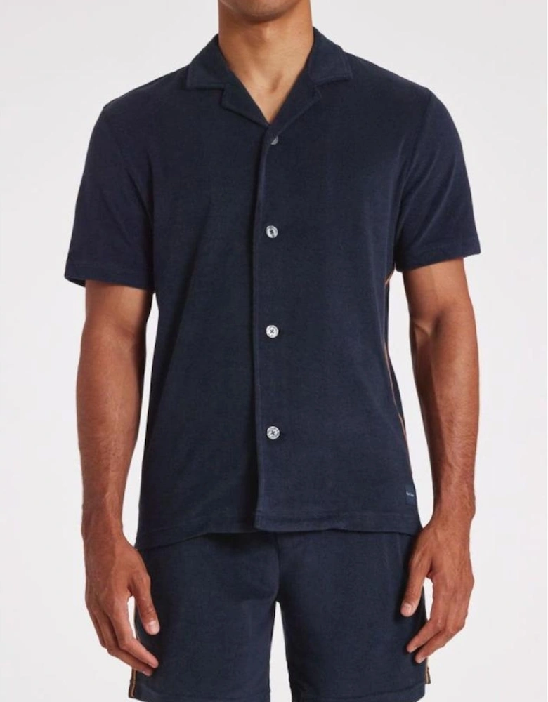 Towel Stripe Short Sleeve Shirt, Blue
