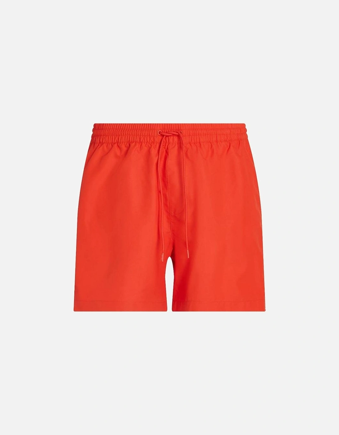 Medium Leg Length Drawstring Solid Swim Shorts, Flaming Chilli, 4 of 3