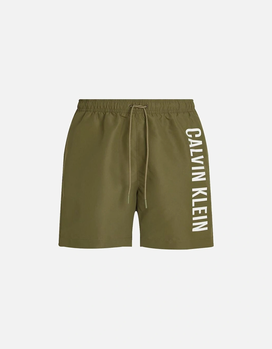 Medium Leg Length Drawstring Side Logo Swim Shorts, Burnt Olive, 4 of 3