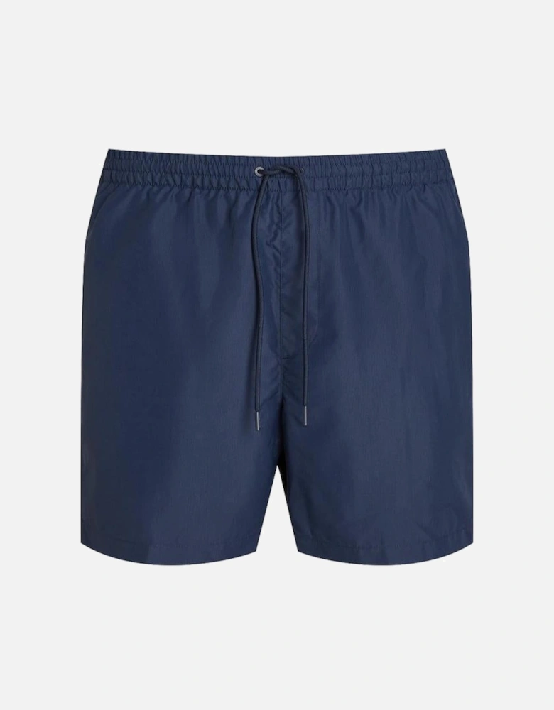 Medium Leg Length Drawstring Solid Swim Shorts, Dark Sapphire