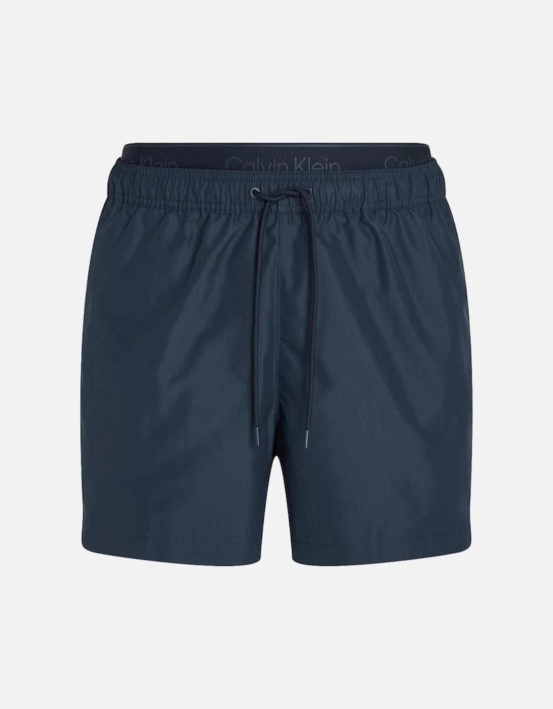 Medium Leg Length Double Waistband Swim Shorts, Dark Sapphire, 4 of 3