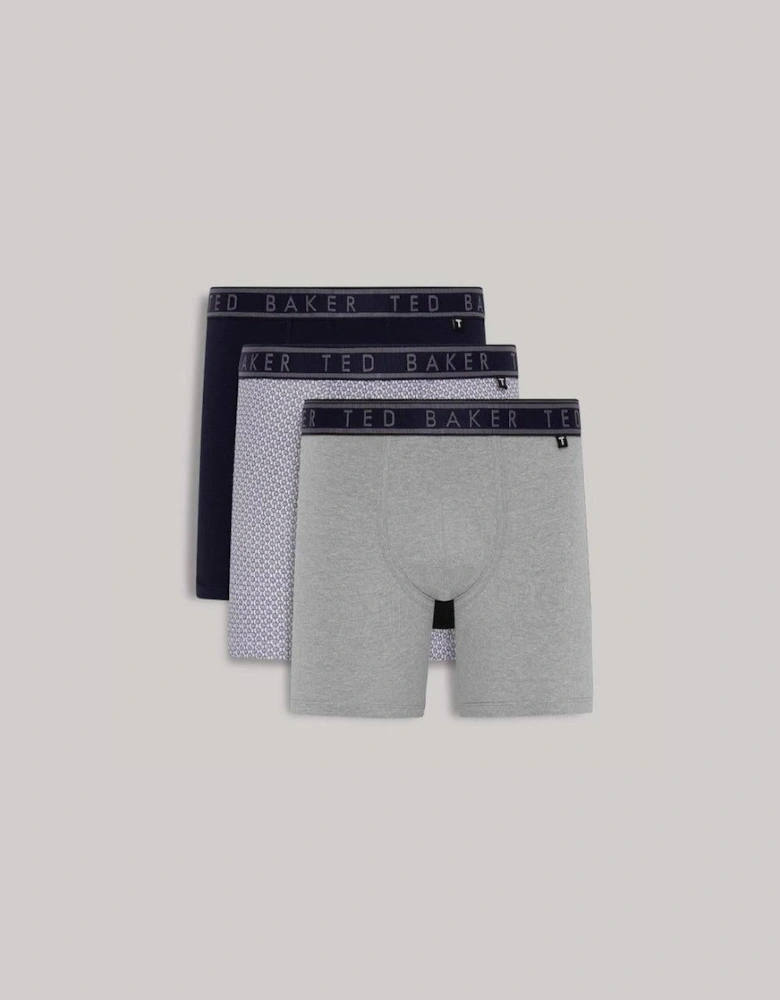 3-Pack Boxer Briefs, Navy Palm Tree / White / Heather Grey