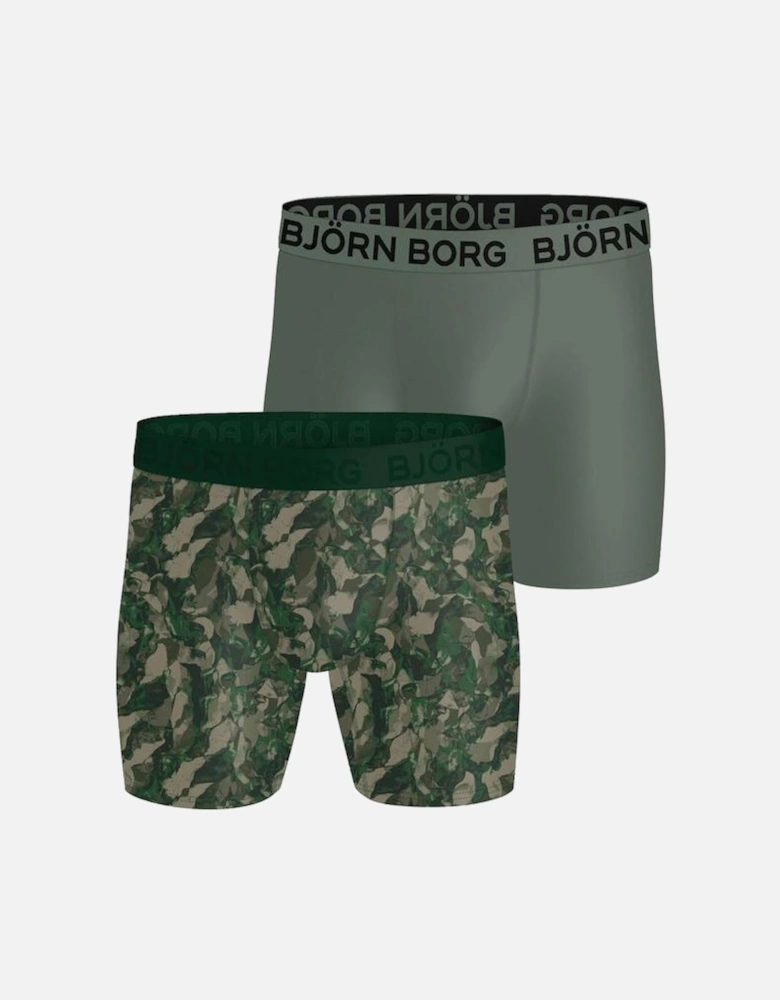 2-Pack Sports Microfibre Boxer Briefs, Khaki/Camo