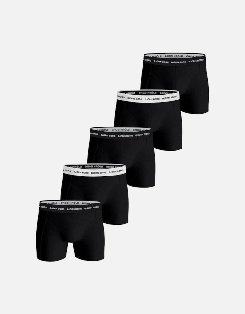 5-Pack Cotton Stretch Boxer Briefs, Black/White