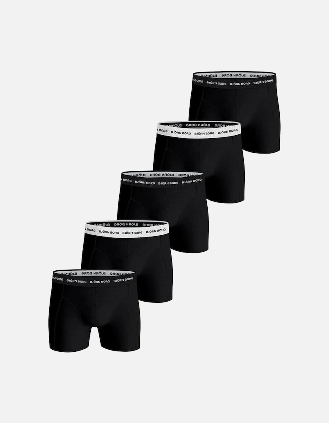5-Pack Cotton Stretch Boxer Briefs, Black/White, 2 of 1