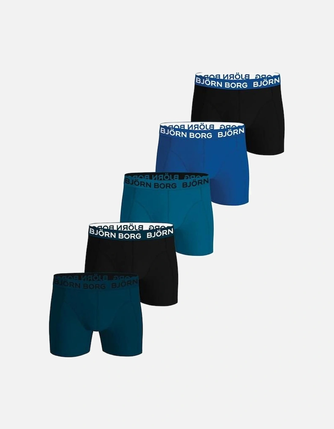 5-Pack Cotton Stretch Boxer Briefs, Blue, 2 of 1