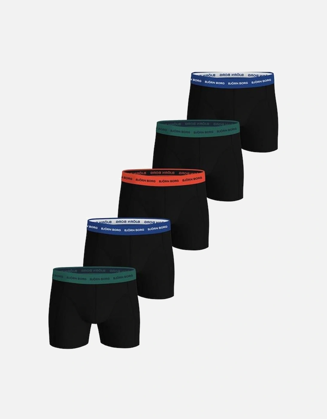 5-Pack Cotton Stretch Boxer Briefs, Black/Multi, 2 of 1