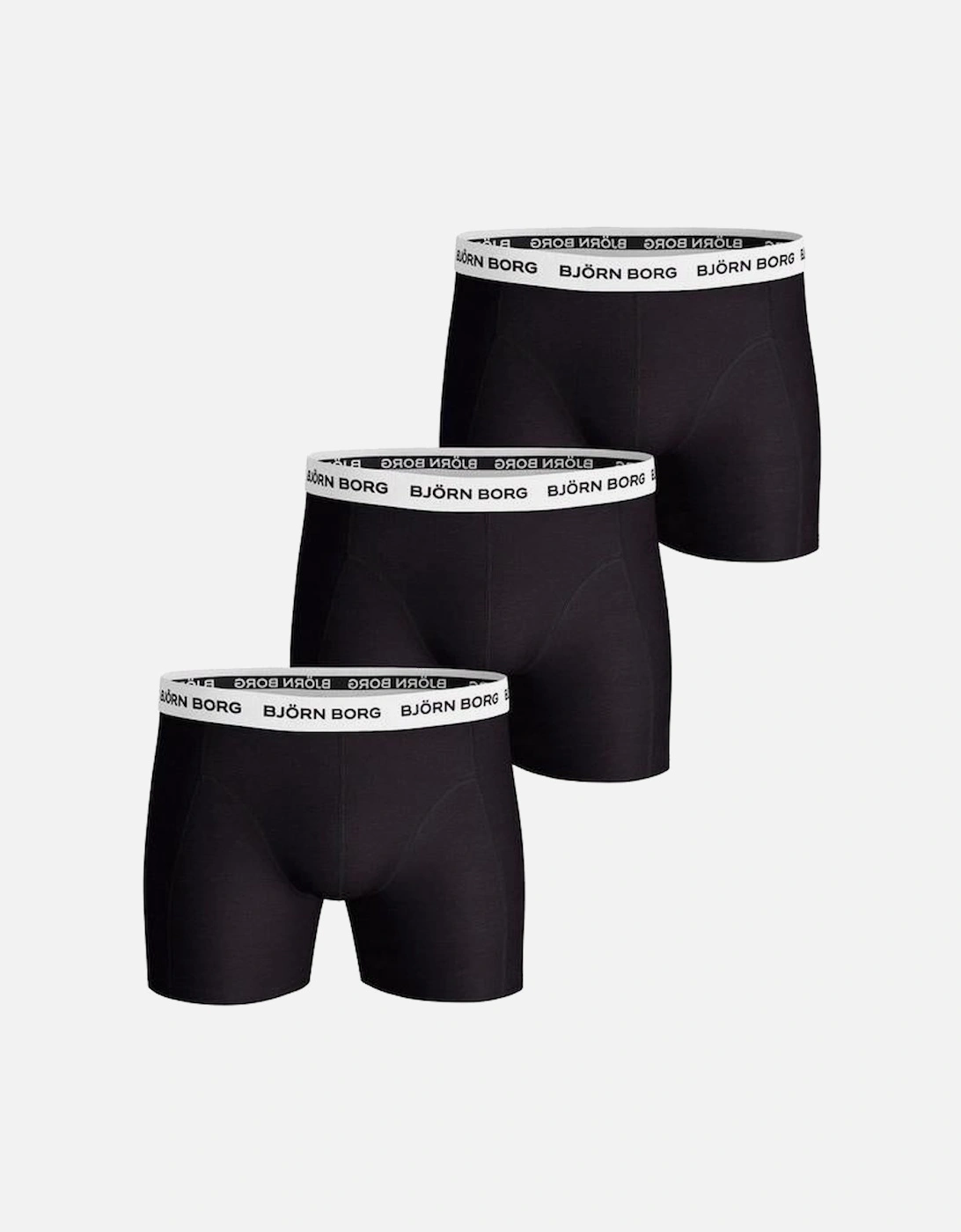 3-Pack Cotton Stretch Boxer Briefs, Black/White, 2 of 1