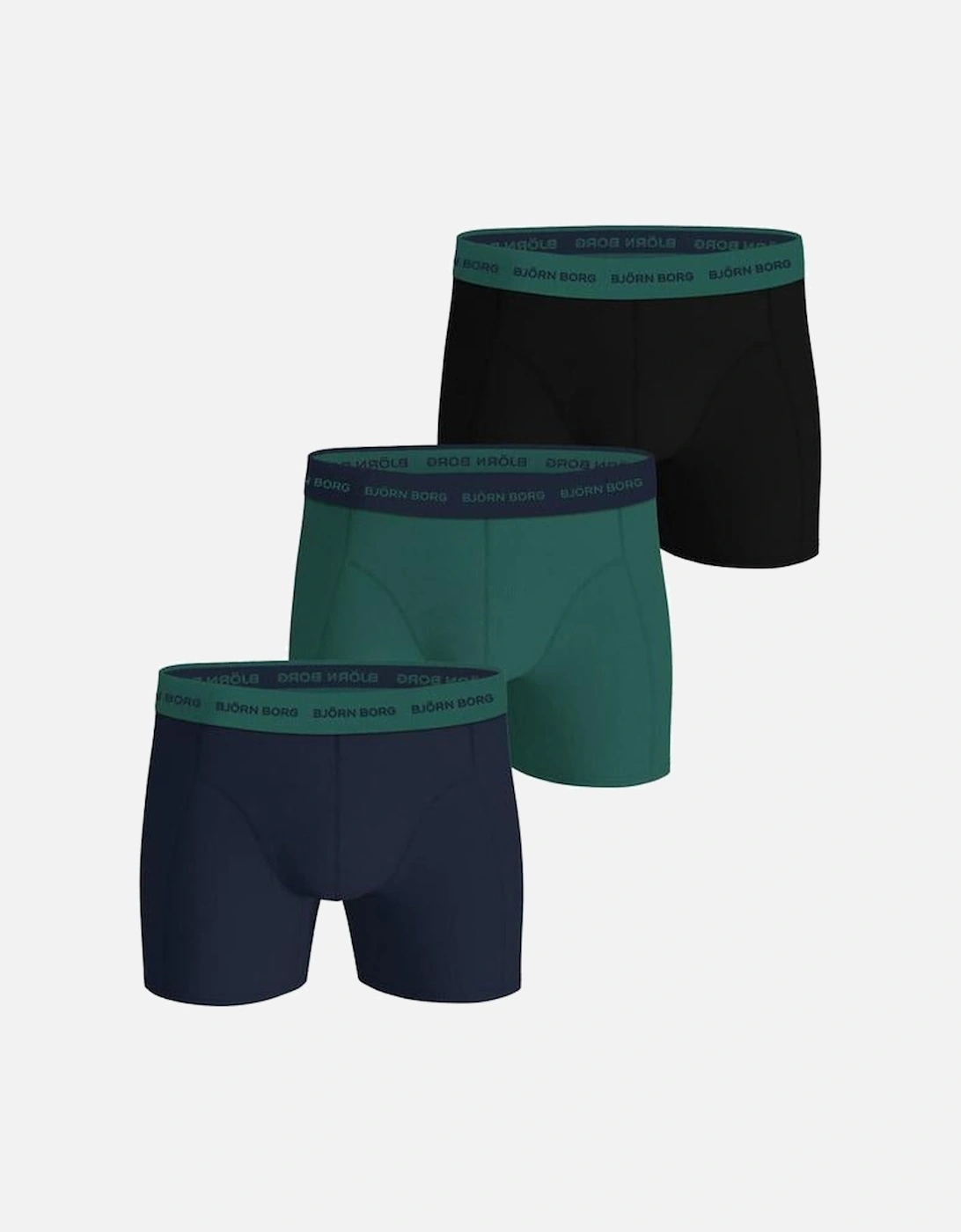3-Pack Cotton Stretch Boxer Briefs, Green, 2 of 1