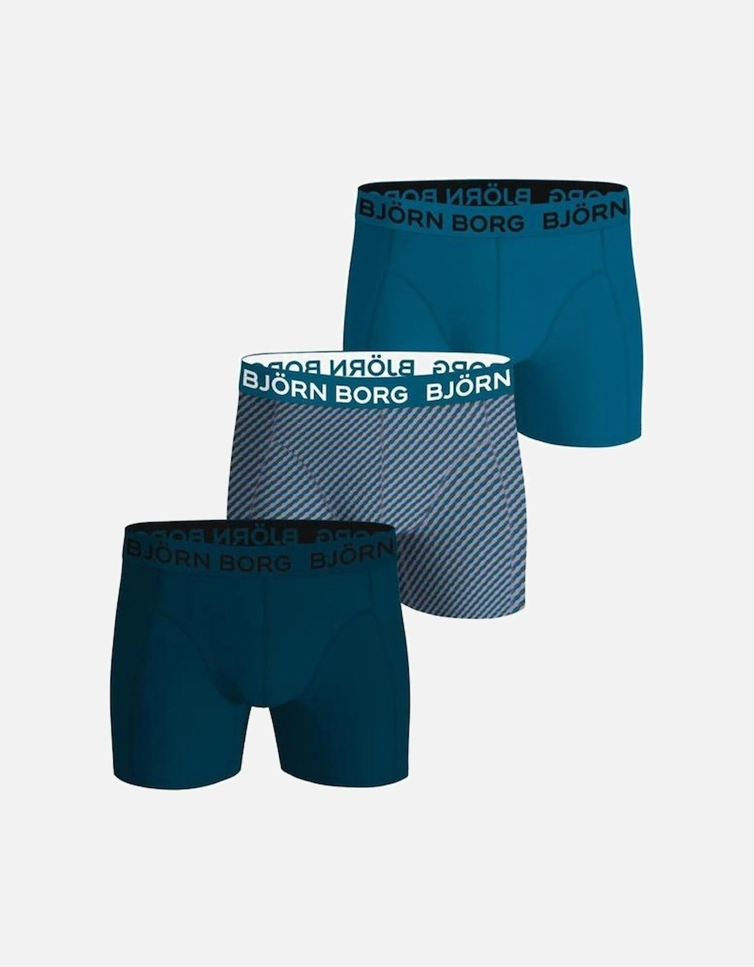 3-Pack Cotton Stretch Boxer Briefs, Blues, 2 of 1