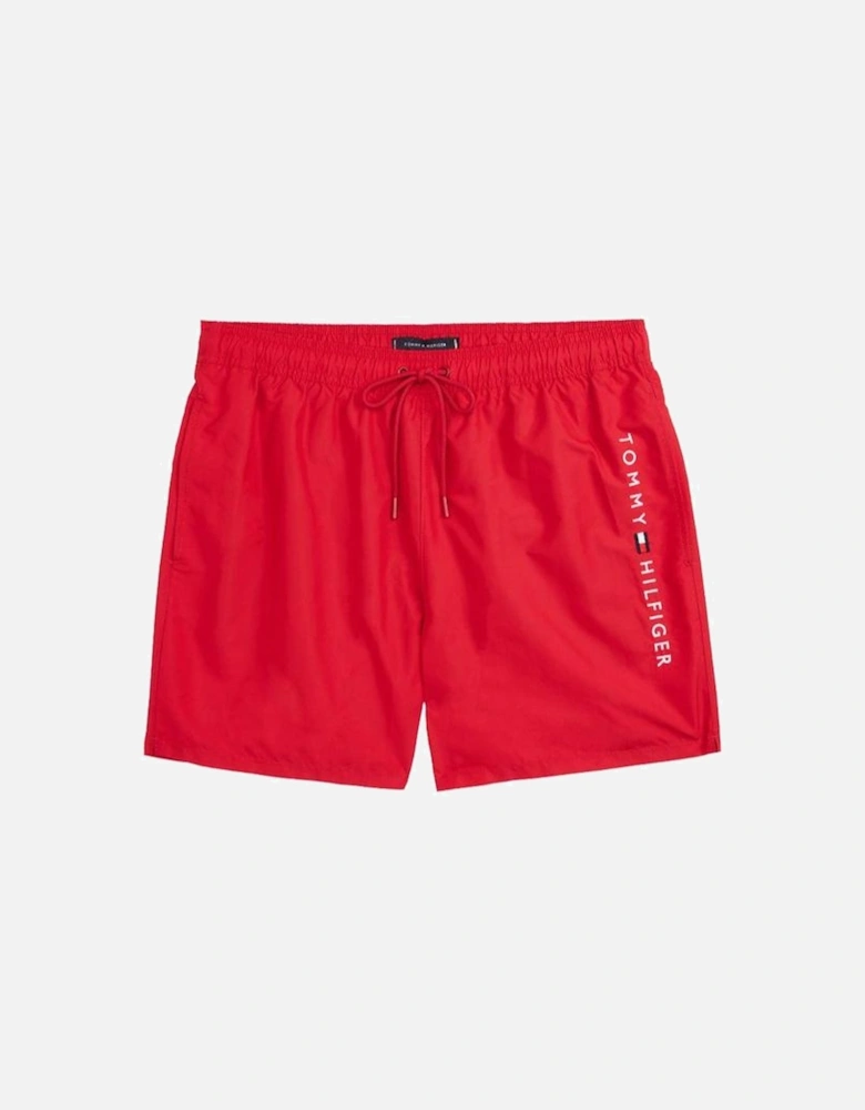 Medium Drawstring Swim Shorts, Medium Red