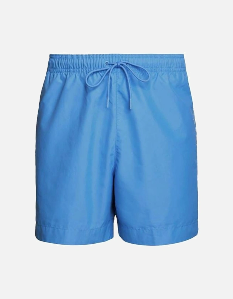 Medium Drawstring Side Logo Swim Shorts, Blue Spell