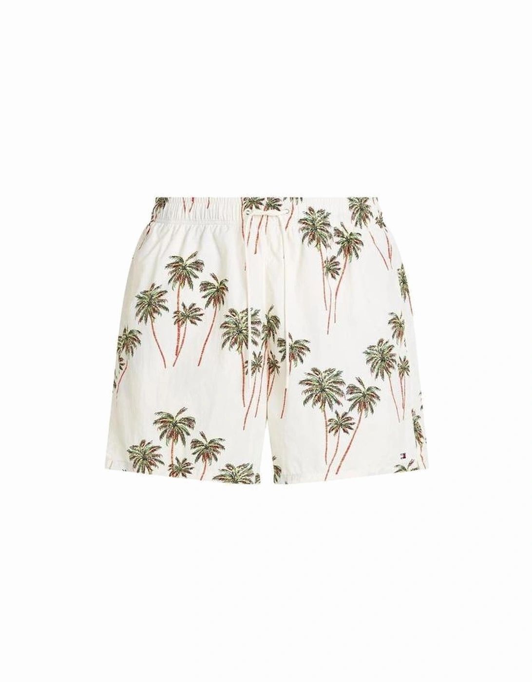 Drawstring Palm Tropic Swim Shorts, Ivory Silk, 5 of 4