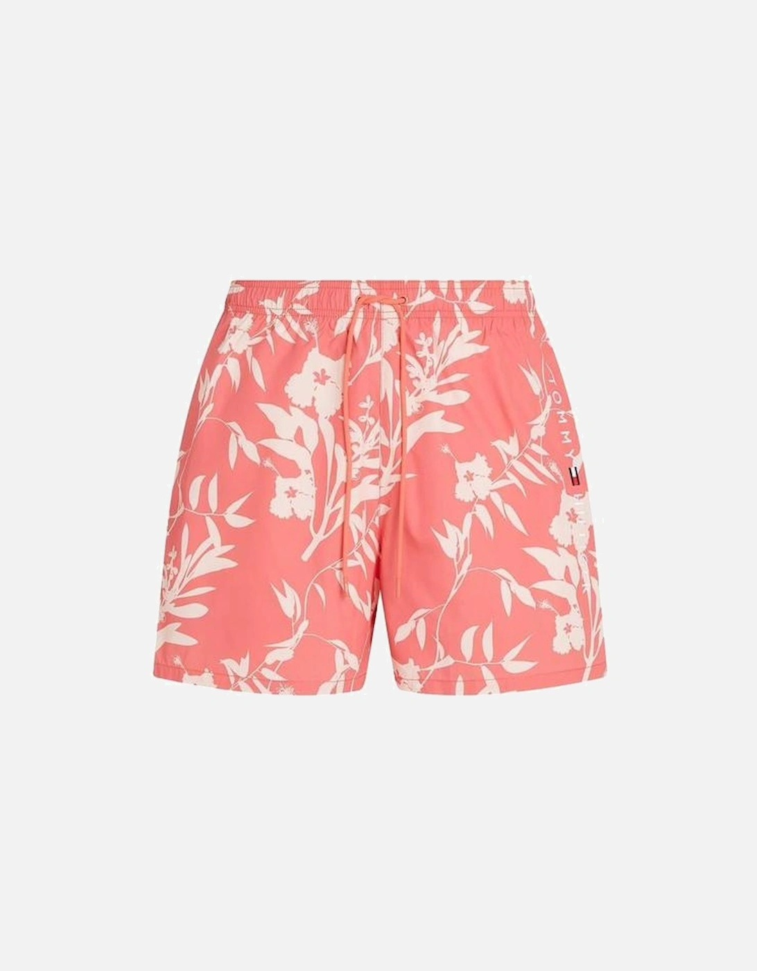 Drawstring Floral Tropic Swim Shorts, Pink Poppy, 4 of 3
