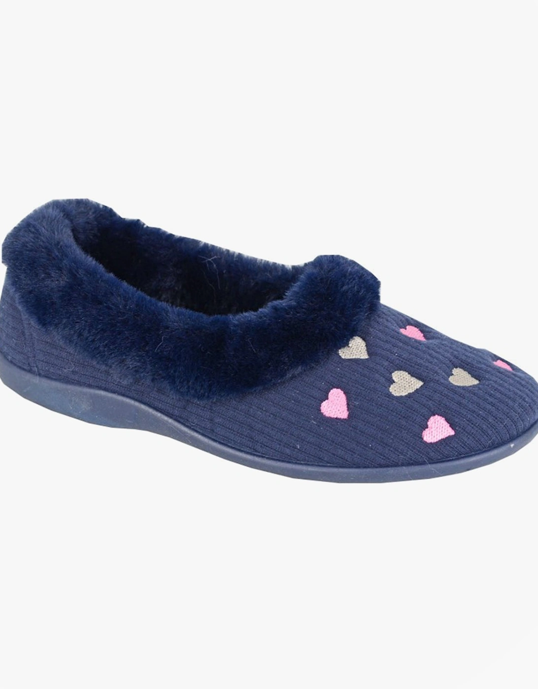 DAISY Womens Full Slippers Slippers Navy, 2 of 1