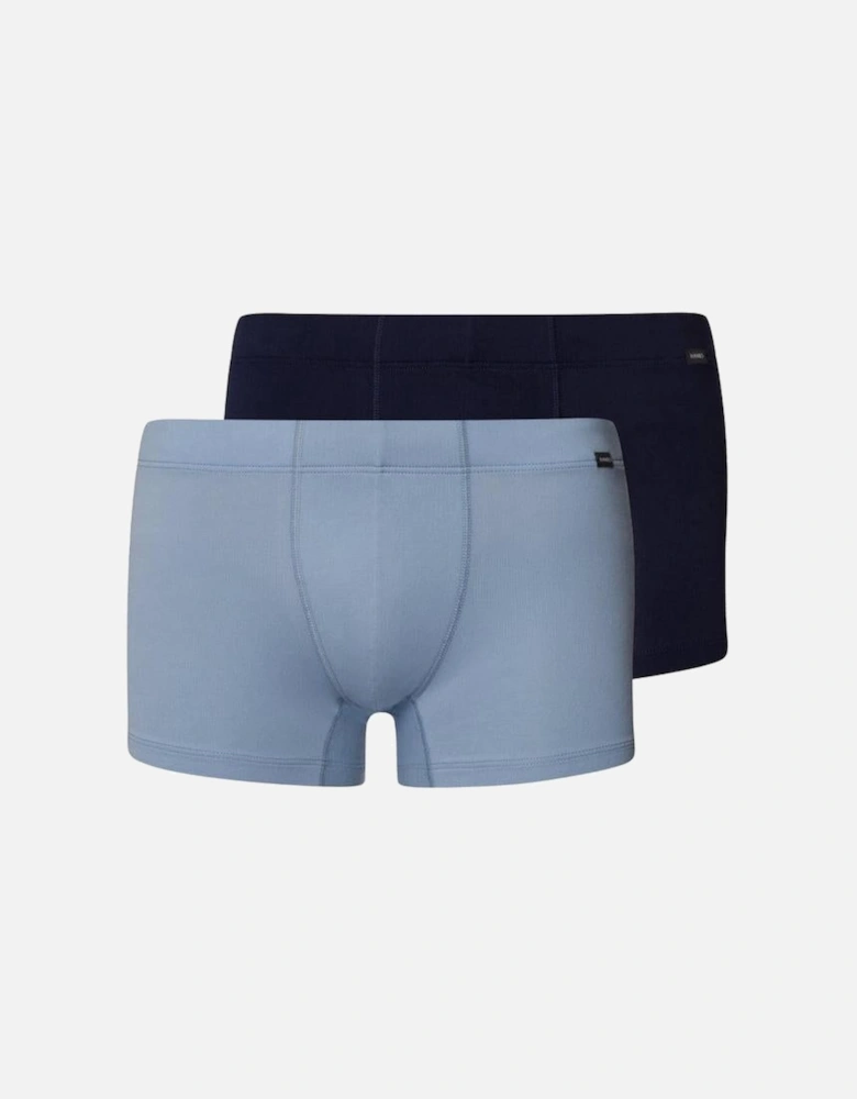 2-Pack Covered Waistband Cotton Essentials Boxer Trunks, Sea Breeze / Deep Navy