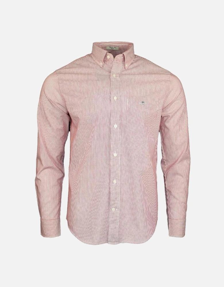 Regular Classic Poplin Banker Shirt, Ruby Red