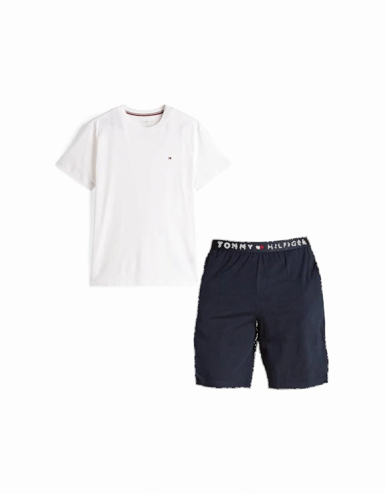 Short Jersey Lounge Set, White/Desert Sky