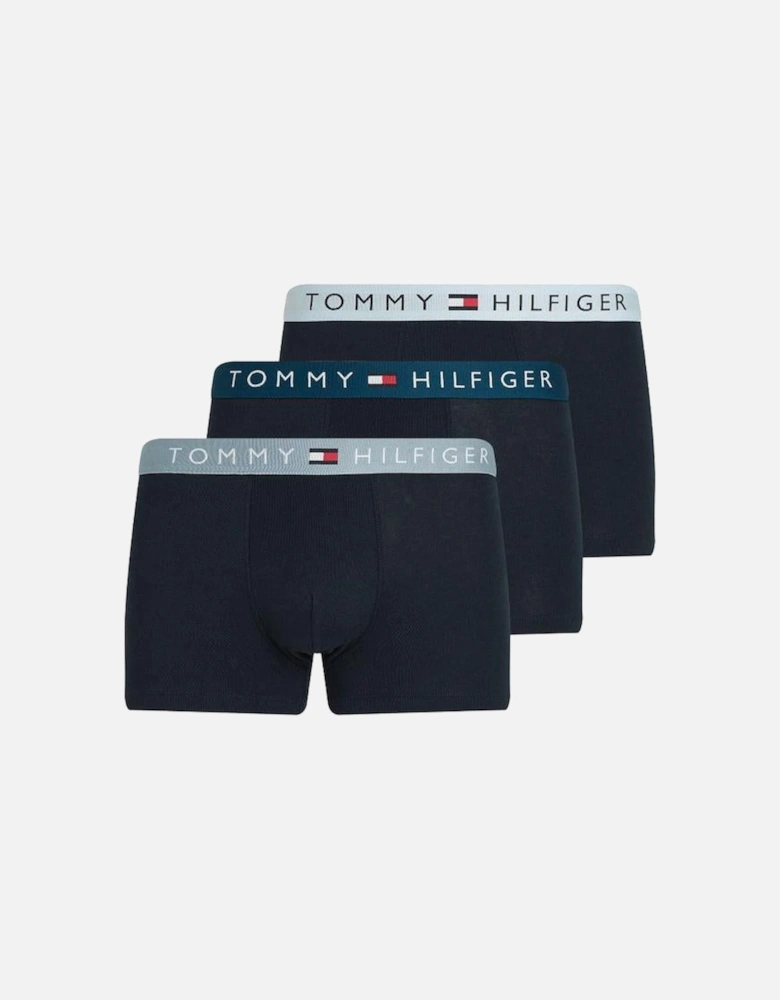 3-Pack TH Original  Boxer Trunks, Deep Indigo/Blue/Blue Heather
