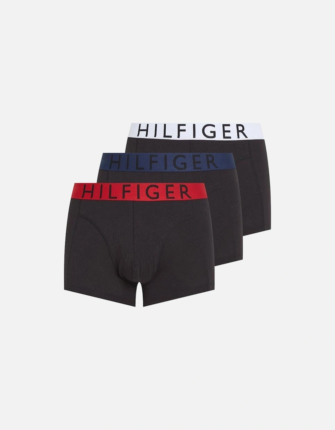 3-Pack Hilfiger Cotton Boxer Trunks, Medium Red/White/Desert Sky, 5 of 4